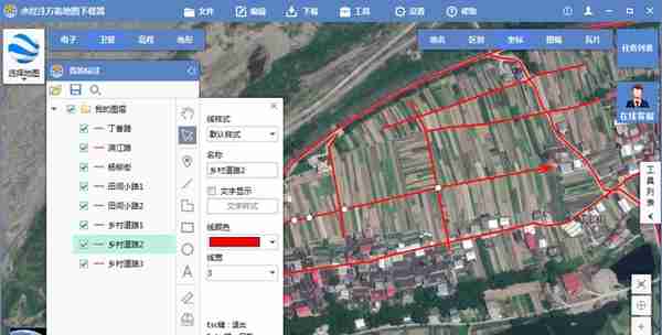 如何在卫星图上绘制添加、修改矢量线段