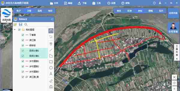 如何在卫星图上绘制添加、修改矢量线段