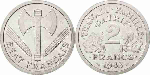 二战时期参战国的硬币：法国篇—没有了自由只有工作