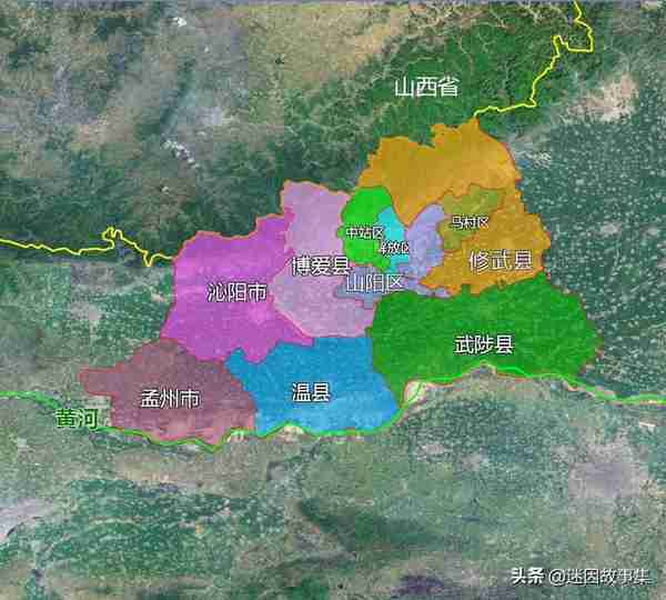 12张地形图，快速了解河南省焦作各市辖区县市